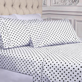 600 Thread Count Cotton Blend Polka Dot Deep Pocket Bed Sheet Set